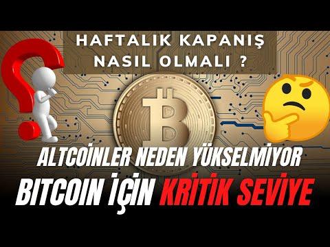 BİTCOİN DE KRİTİK SEVİYE !!! ALTCOİNLER NE ZAMAN YÜKSELİR ? HAFTALIK KAPANIŞ NASIL OLMALI ?